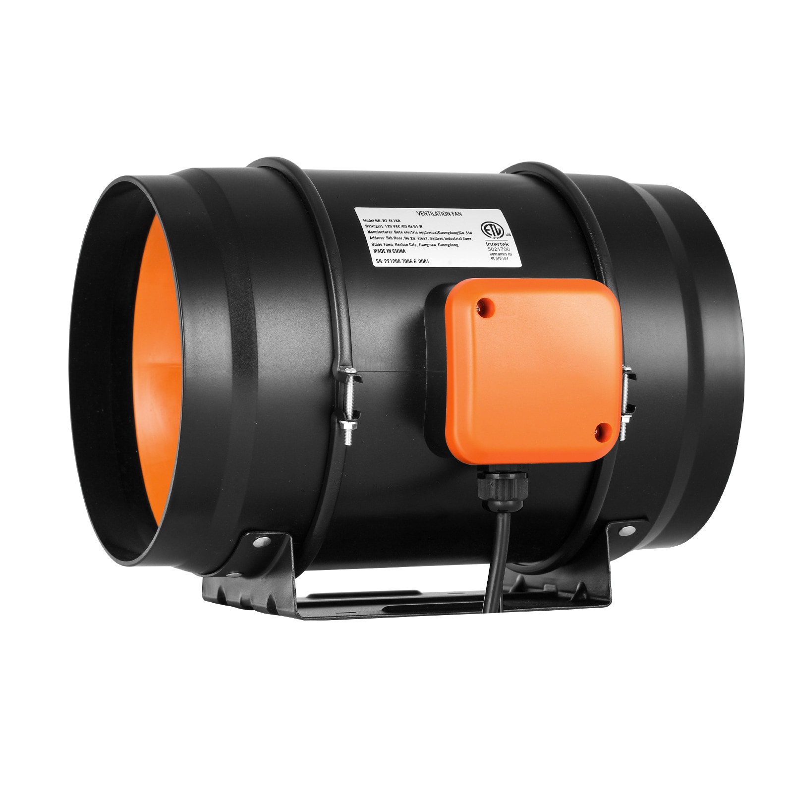 8 Inch Inline Duct Fan HVAC Exhaust Blower Kit AC Variable Speed Control_voghion.com